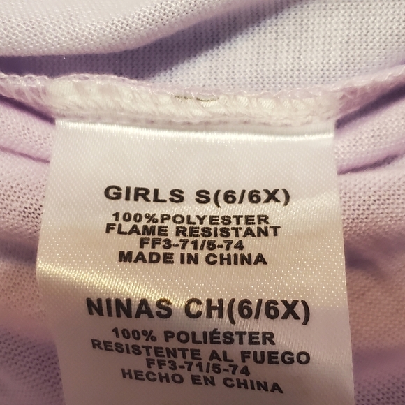 NWT Disney Princess Kids Girl's Long Sleeved Nightgown Pajamas S 6/6X - Picture 6 of 6